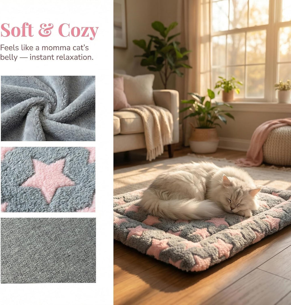 Cat & Dog Bed Mat - Reversible Dog Crate Bed Mats, Soft & Breathable Kennel Pad, Durable Crate Bed for Extra Small Dogs & Cats