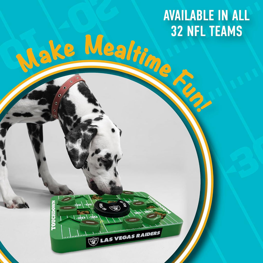 Pets First NFL Las Vegas Raiders Large Puzzle Toy for Dogs, Slow Feeder Board for Pets, New Bigger Size, Interactive Doggie Treat Toy
