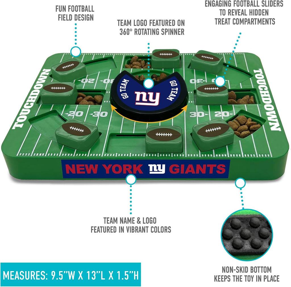 Pets First NFL New York Giants Large Puzzle Toy for Dogs, Slow Feeder Board for Pets, New Bigger Size, Interactive Doggie Treat Toy