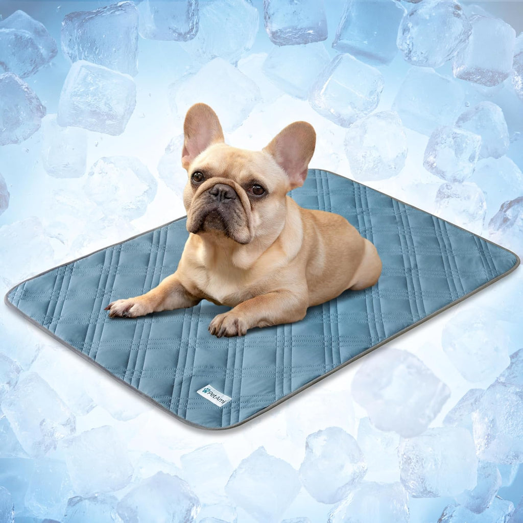 PetAmi Waterproof Dog Cooling Mat Pet Pad for Crate Couch Bed, Blue, 29x40