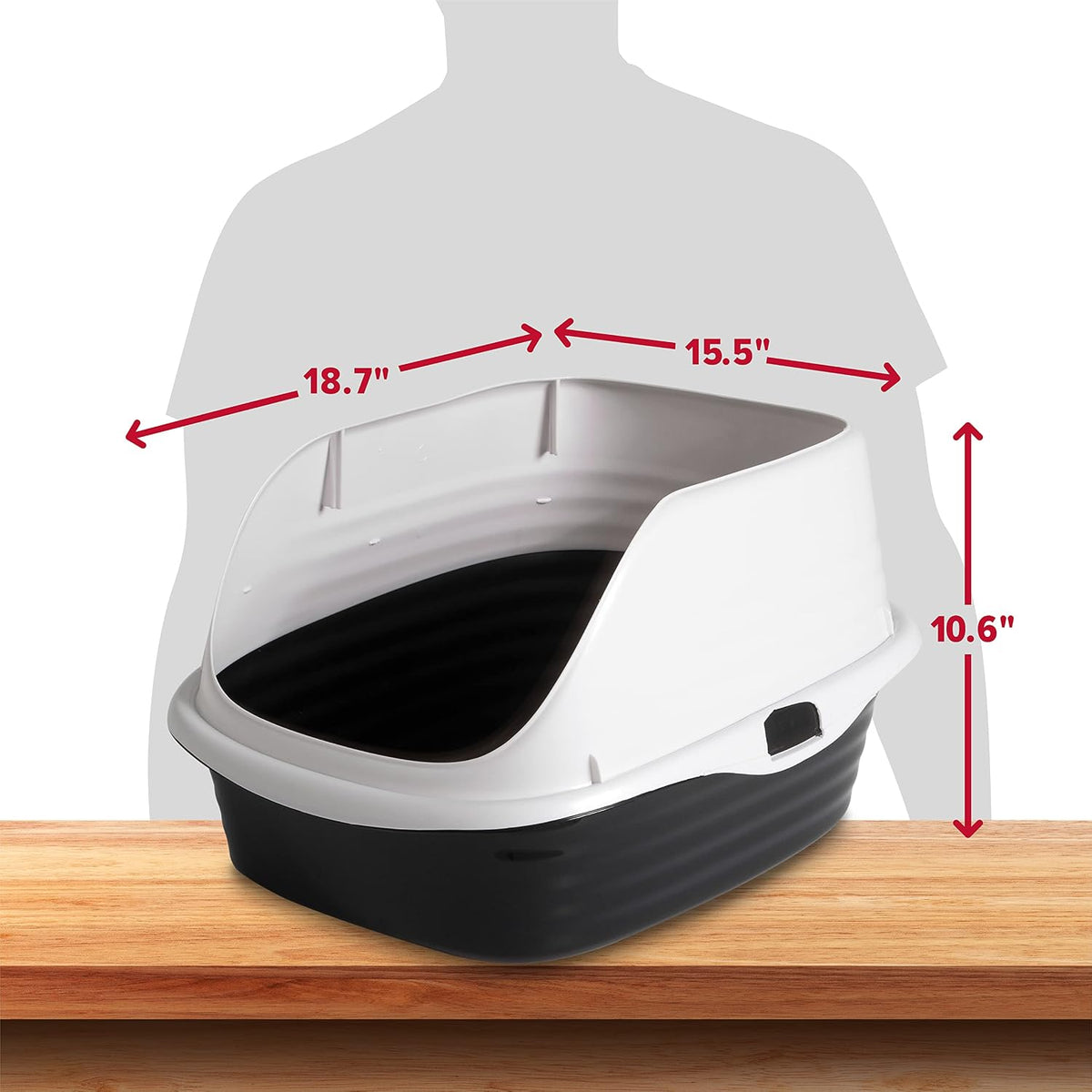 Arm & Hammer Rimmed Cat Litter Box with High Sides and Microban, Made in USA | Tall sturdy walls help contain spray, scatter and spills, easy everyday scooping, durable tray suits messy diggers at home