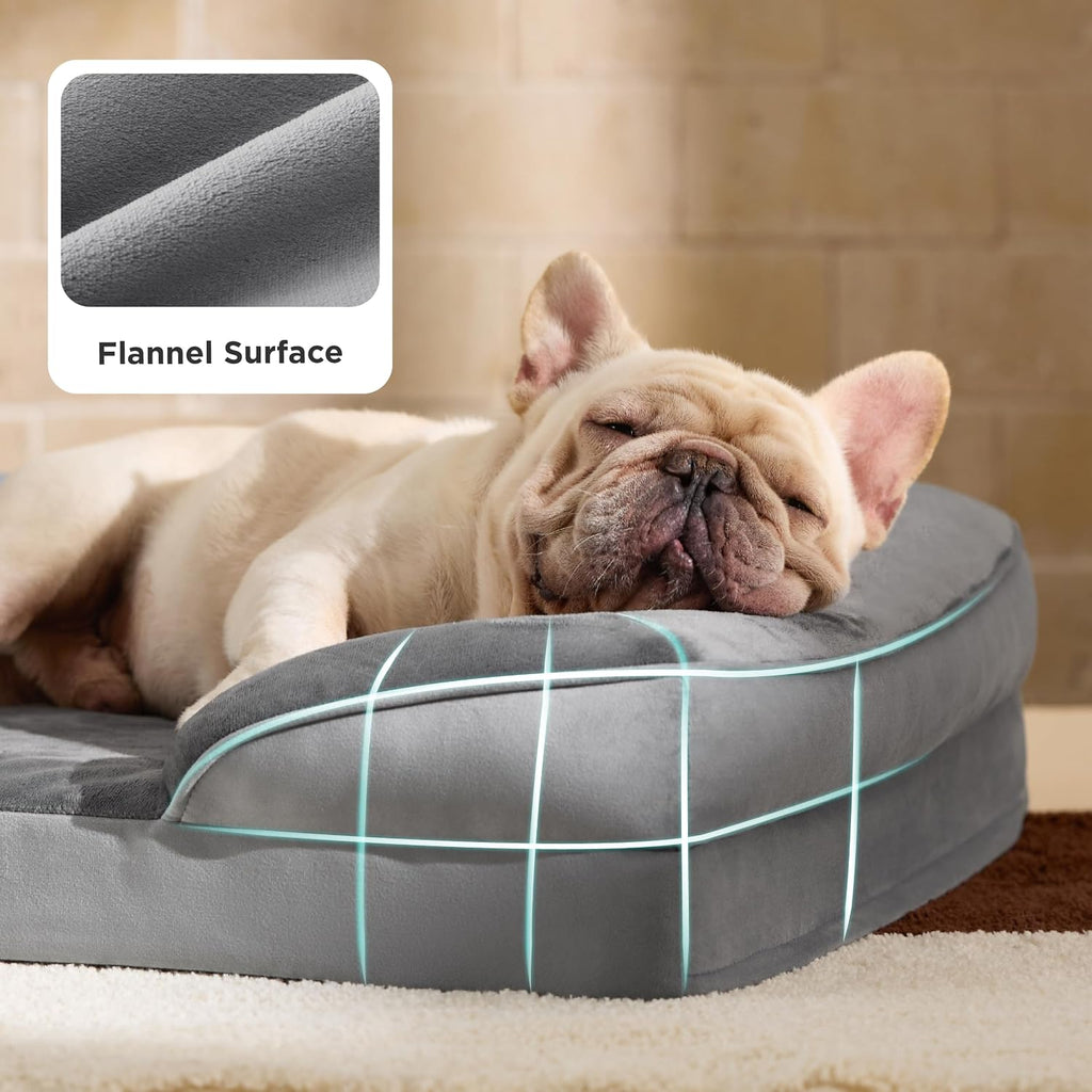 Bedsure Orthopedic Dog Bed Medium Size Dogs - Washable Medium Dog Cat Bed Waterproof, Comfort Pet Couch Sofa with Washable Removable Cover, Pets Bed with Nonskid Bottom, Lavender, 28"