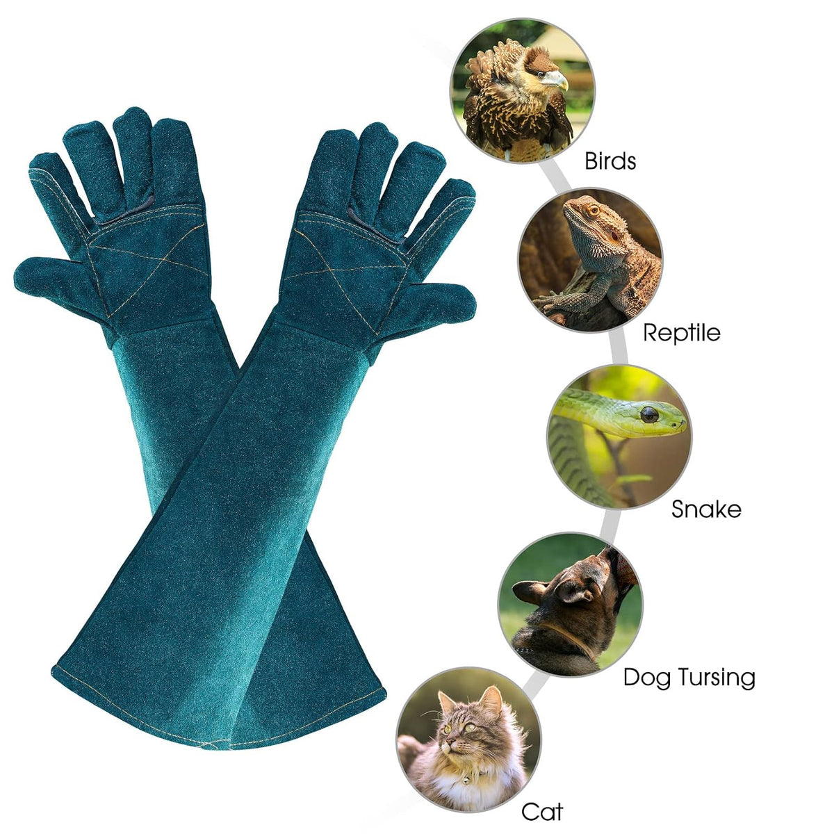 AOWPFVV Animal Handling Gloves Bite Proof for Dogs,Cats, 23.6in Large
