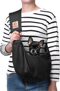 Tomkas Dog Sling Carrier for Small Dogs Puppy Carrier for Small Dogs (Black, for Pets Weight 2-7 lbs)
