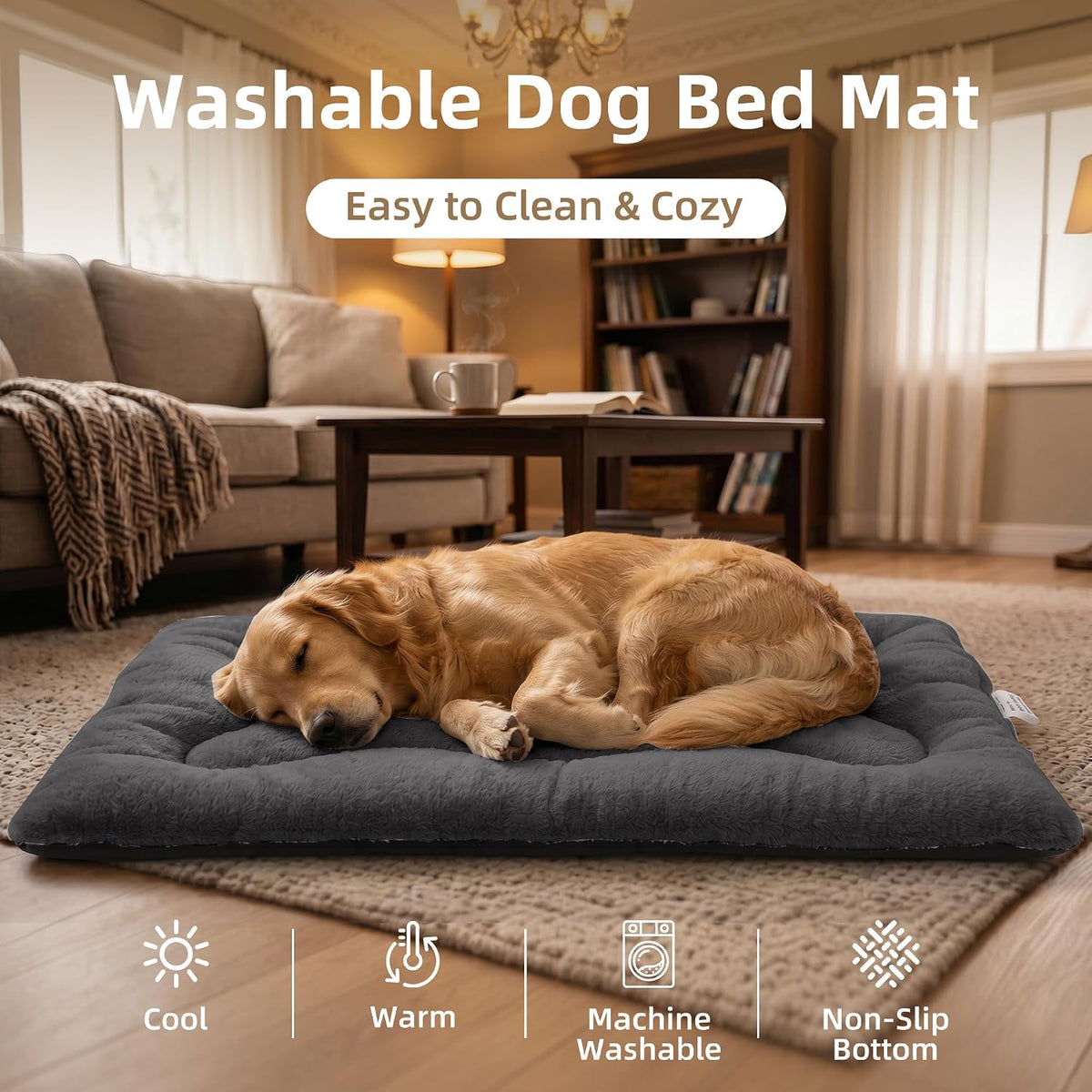 Dog Bed 42" for Metal Crate Pad,Washable Sleeping Mat for Medium/Large Pets