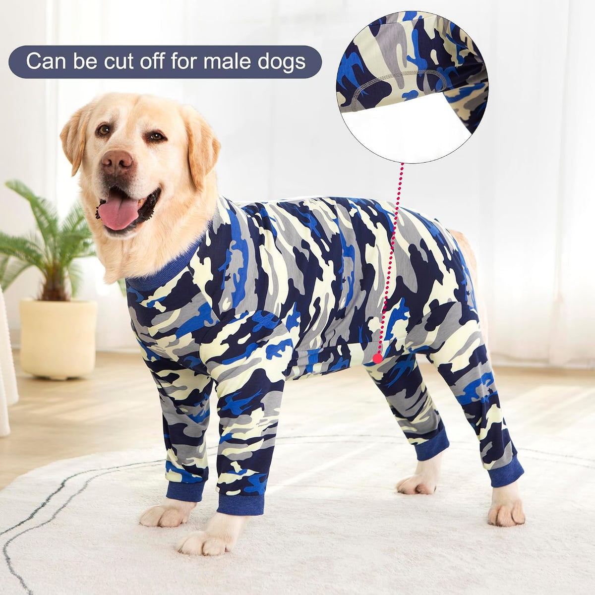 Dog Recovery Suit Full-Zipper After Post-Surgery Large Medium Dogs, Dog Bodysuit for Prevent Licking& Chewing Wounds Onesies Cone Alternative (Camouflage, 5X-Large)