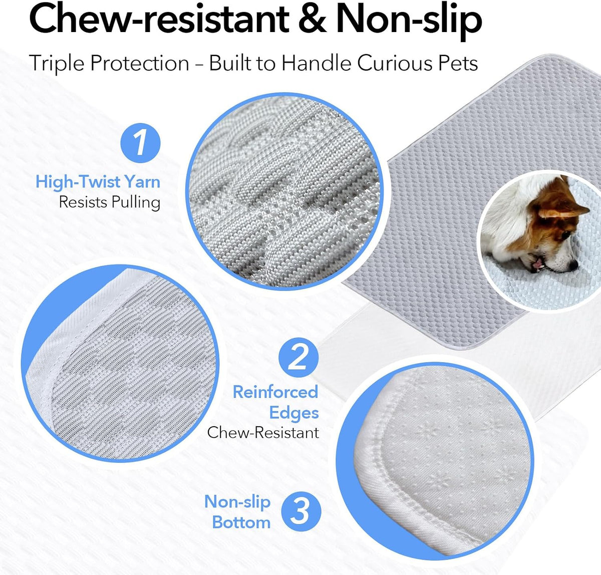Cooling Mat for Medium Dog 38"x26", Washable Waterproof Non-Slip