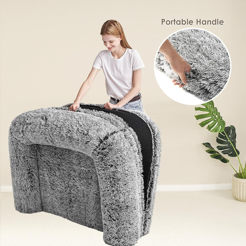 EHEYCIGA Foldable XXL Dog Bed for Large Sized Dog - 54x38x7.5, Faded Black