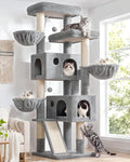 Globlazer Large Cat Tree 72in Tall Cat Climbing Tower, F72G, Light Grey