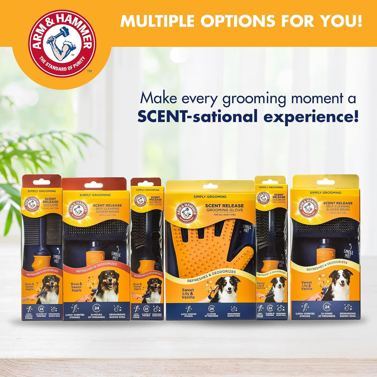 Arm & Hammer Deodorizing Pin & Bristle Dog Brush, Lily & Vanilla Scent