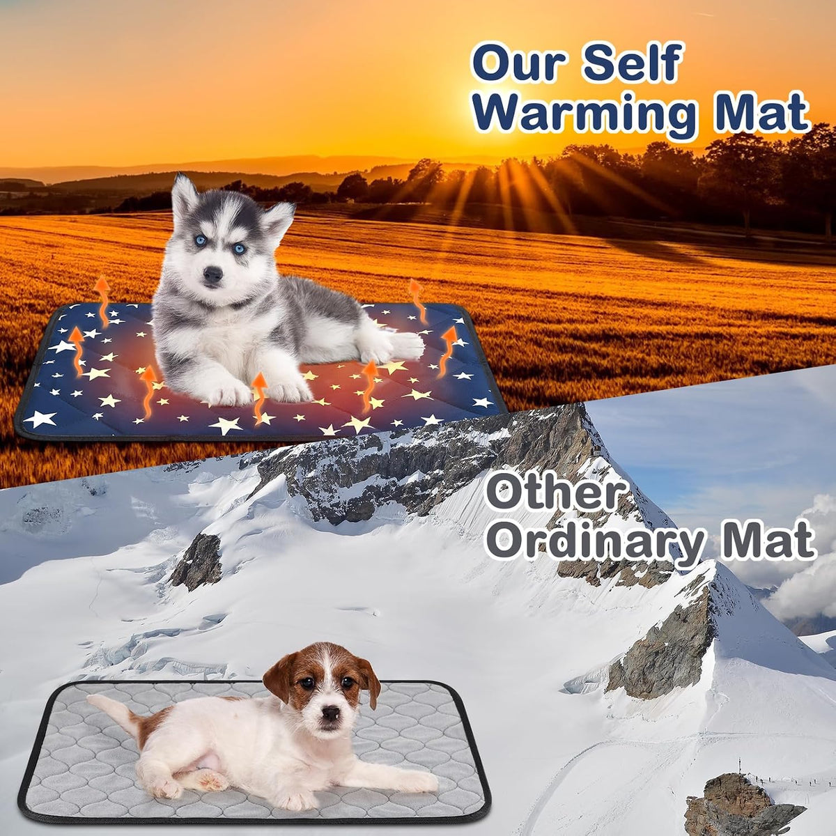 Namalu 4 Pack Self Warming Cat Bed, Blue, 18'' X 24'', Rectangle