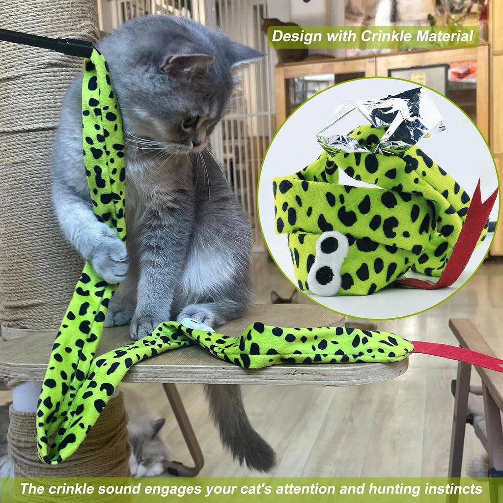 Interactive Cat Toy Wand with Catnip Mouse, Cat Teaser Wand Rainbow String for Bored Indoor Adult Cats and Kittens (5 Pack)