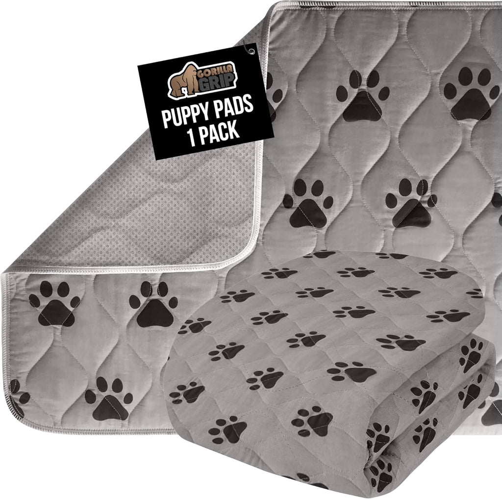 GORILLA GRIP Washable Puppy Pads, Slip Resistant Dog Crate Mat, 22x22