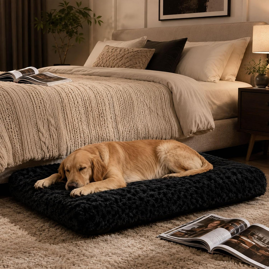 Dog Bed Large Size, Plush Washable Pet Bed Mat, Dog Crate Bed 35"x23"