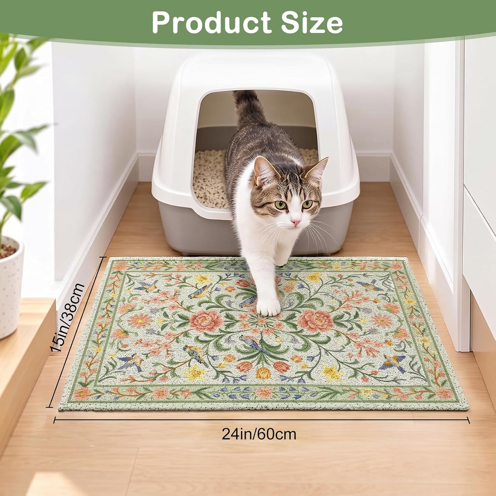 Unicorn Catcher 24"x15" Cat Litter Mat Non-Slip Washable Litter Box Mat