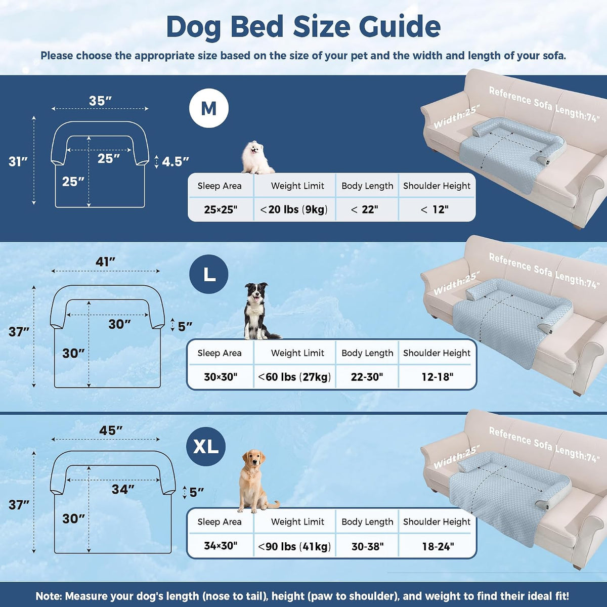 Medium Dog Cooling Bed for Sofa, 35x31 Inch Pets Couch Cover Mat