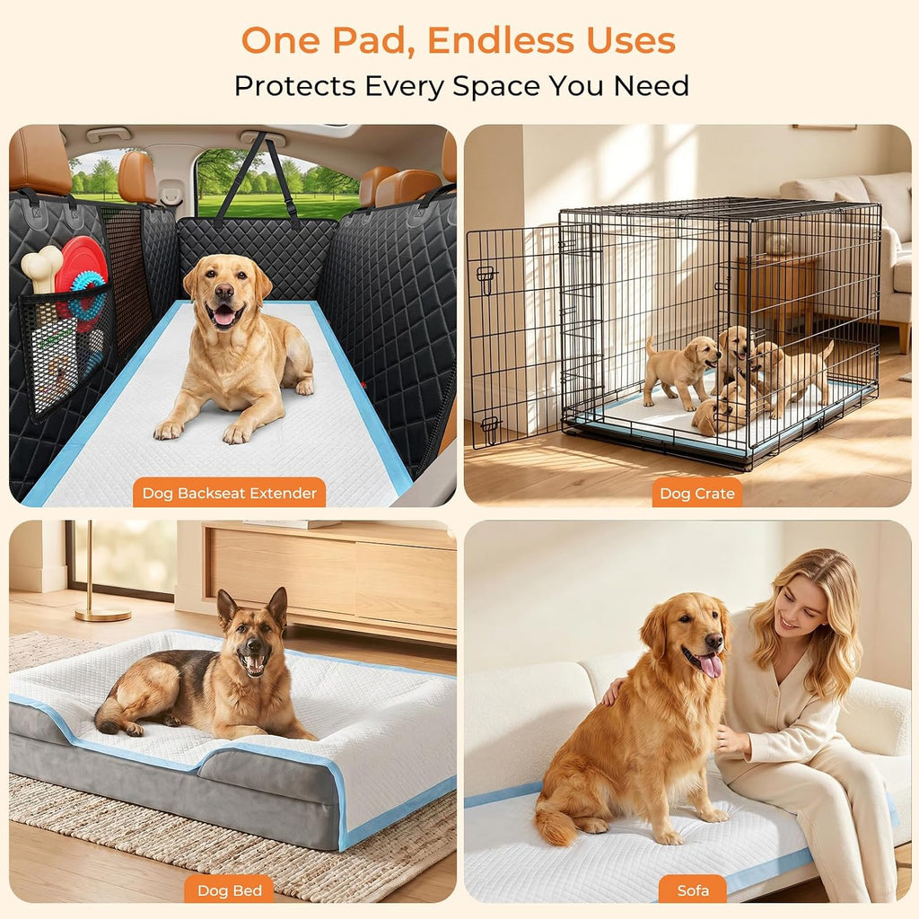 URPOWER Extra Large Dog Pee Pads 55" x 29.5", 5XL Puppy Pads, 40 Count | Oversized Coverage, Holds Up to 12 Cups, Leak-Proof, 6-Layer Protection, Disposable, Puppy Training, Incontinence Care