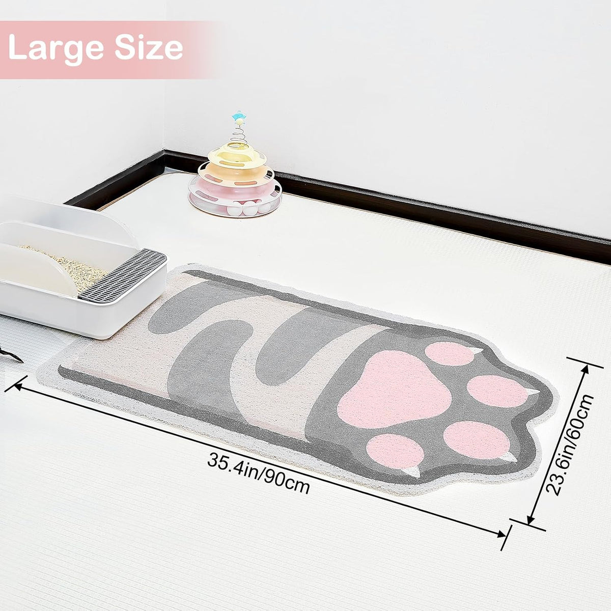 Unicorn Catcher Large Cat Litter Mat, 33.5"x22.4" Litter Trapping Mat