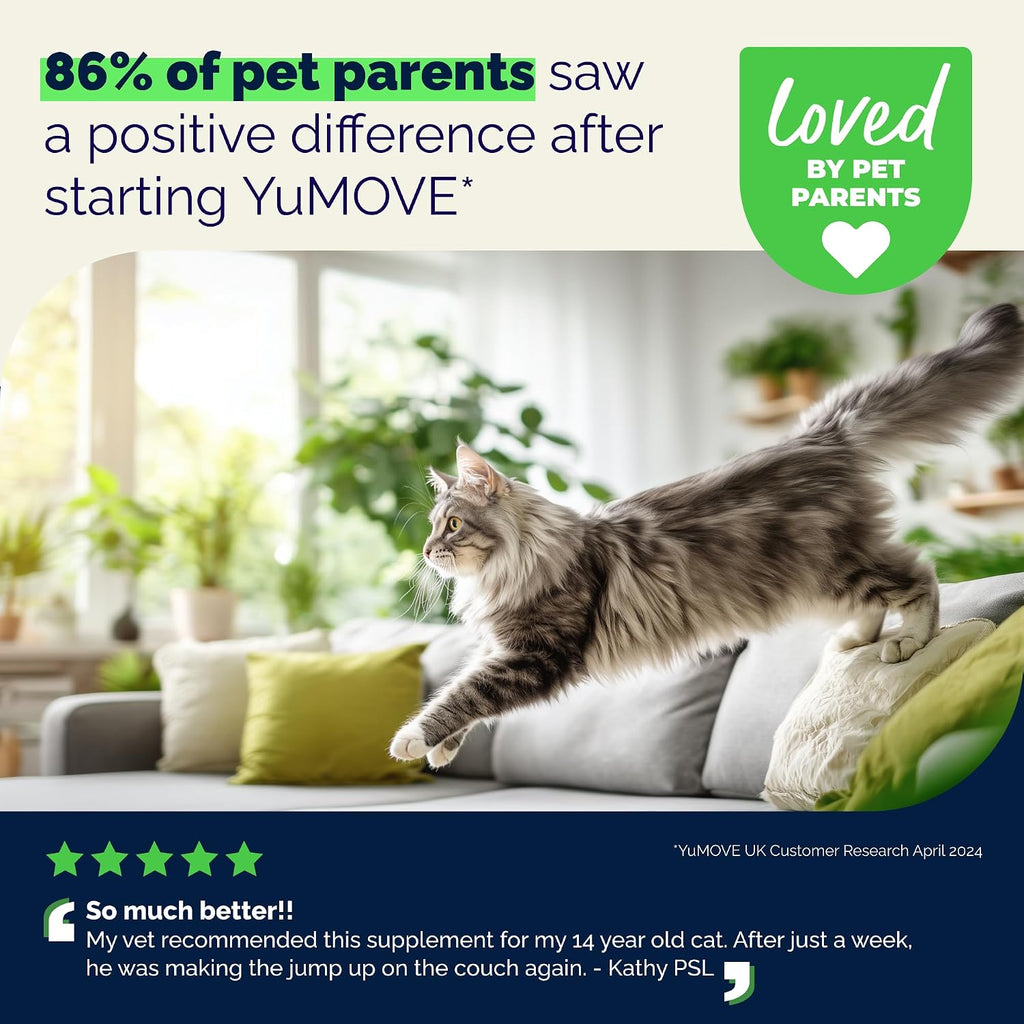 YuMOVE Cat Hip & Joint Supplement, Green Lipped Mussel & Glucosamine, 60ct