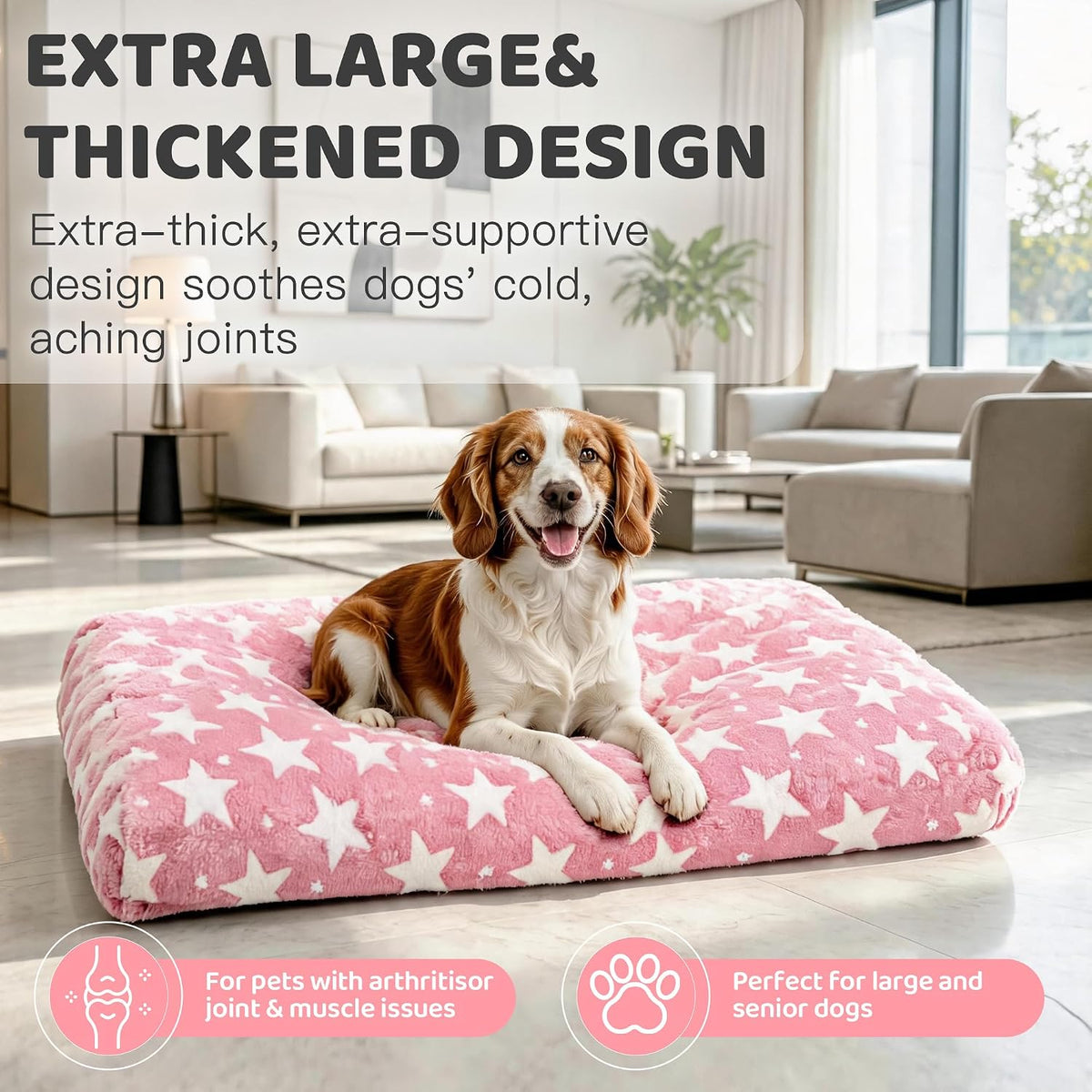 Orthopedic Dog Bed for Large Dogs with Removable Washable Cover
