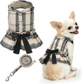 SCENEREAL Small Dog Harness and Leash Set Girl, Cute Dog Harness Dress