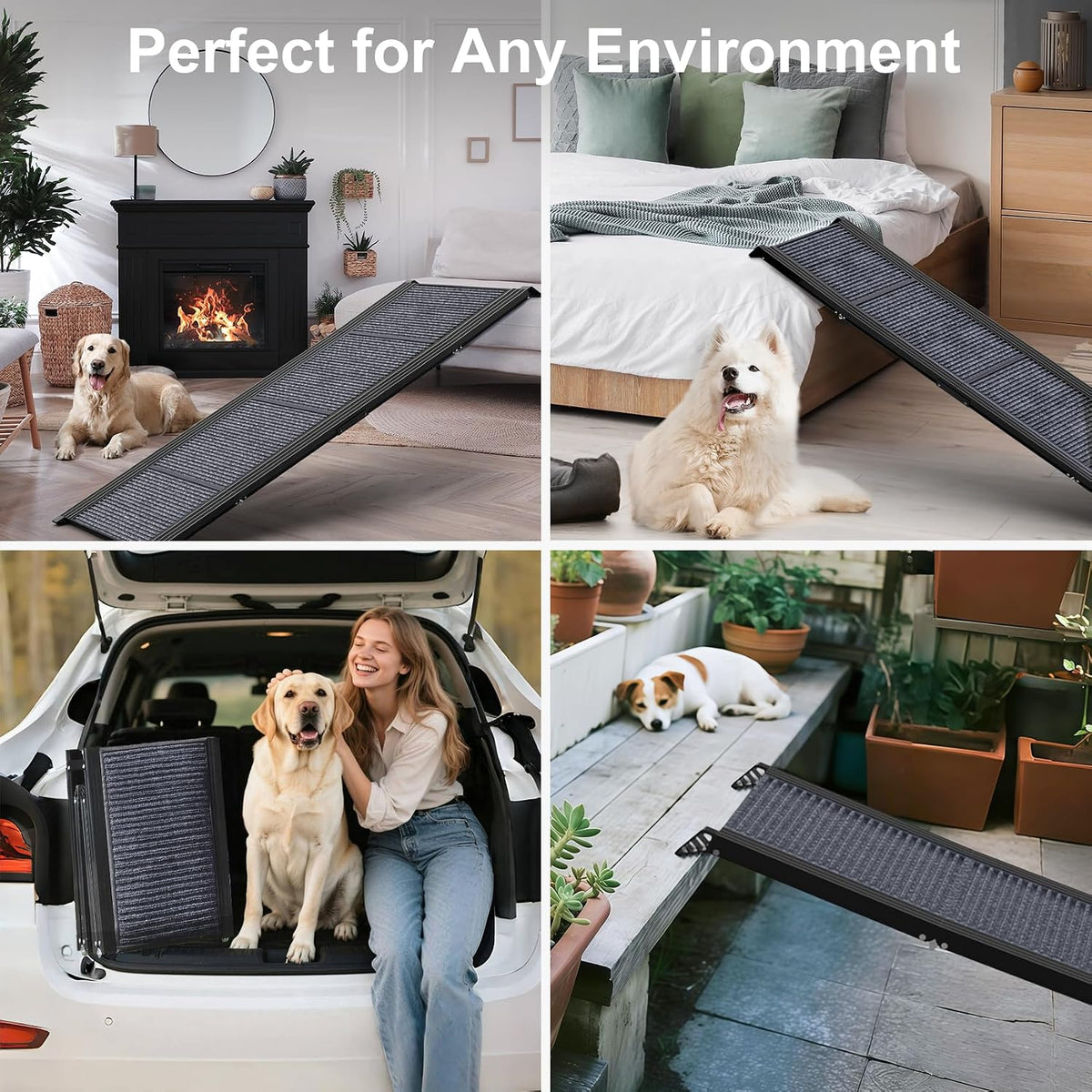 Dog Ramp for Car Truck Sturdy 71" L × 17.2" W Extra-Long Foldable