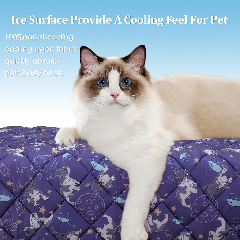 Cooling Blanket for Dogs, Dog Cooling Mat & Bed, Q-MAX>0.42- Lightweight, Durable & Breathable Pet Throw for Sofa, Car and Furniture Protector, Reversible Design, 22"x28"