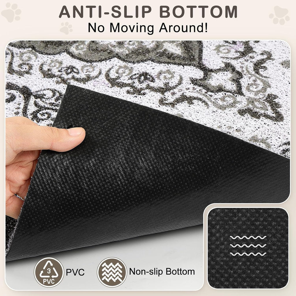 Unicorn Catcher 40"x30" Cat Litter Mat Non-Slip Washable Litter Box Mat | High-Density PVC Litter Catcher Mat Efficiently Traps Scattered Litter From Paws To Keep Floors Clean