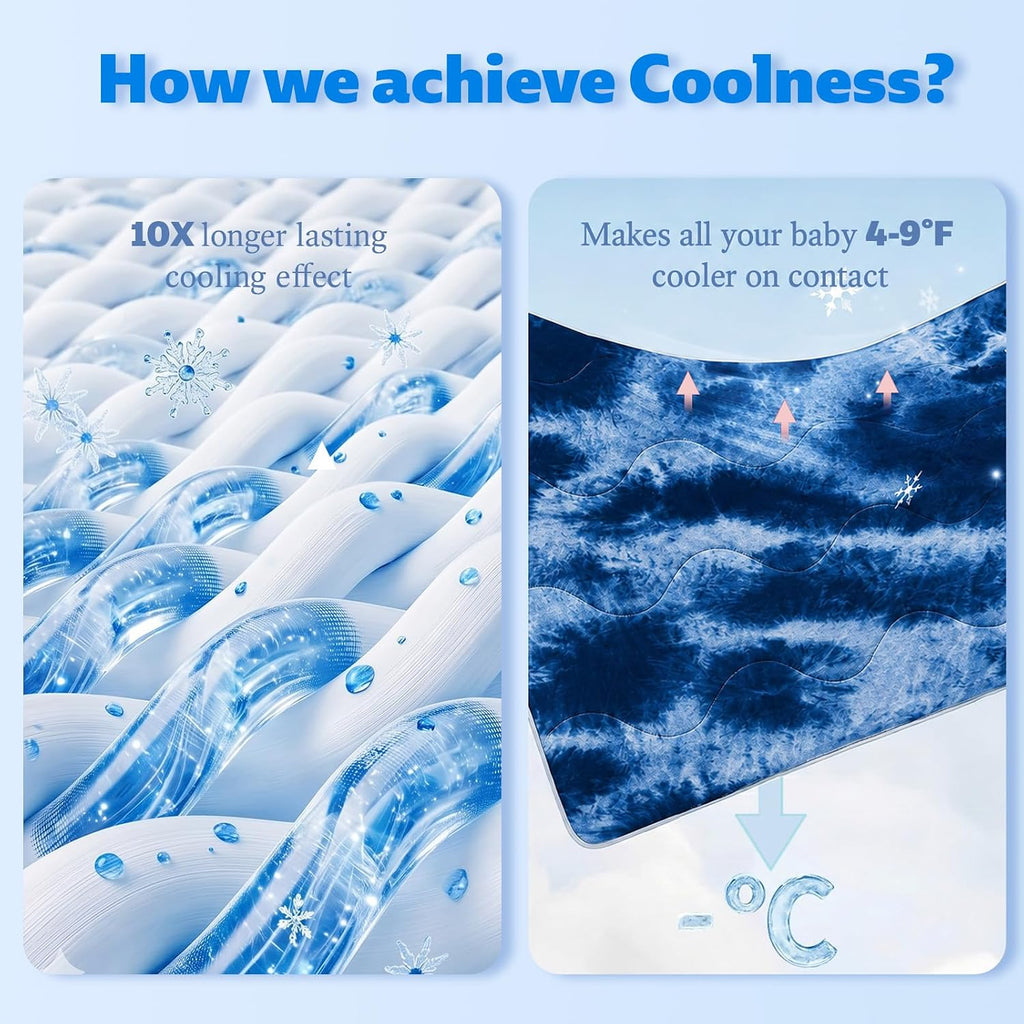 Cooling Blanket For Dogs. Dog Cooling Blankets For Large Dogs, Breathable Cooling Fabric, Cold Washable, Cooling Dog Blanket Durable Scratch-Resistant Soft Fabric for All Seasons, Tie-Dye Navy