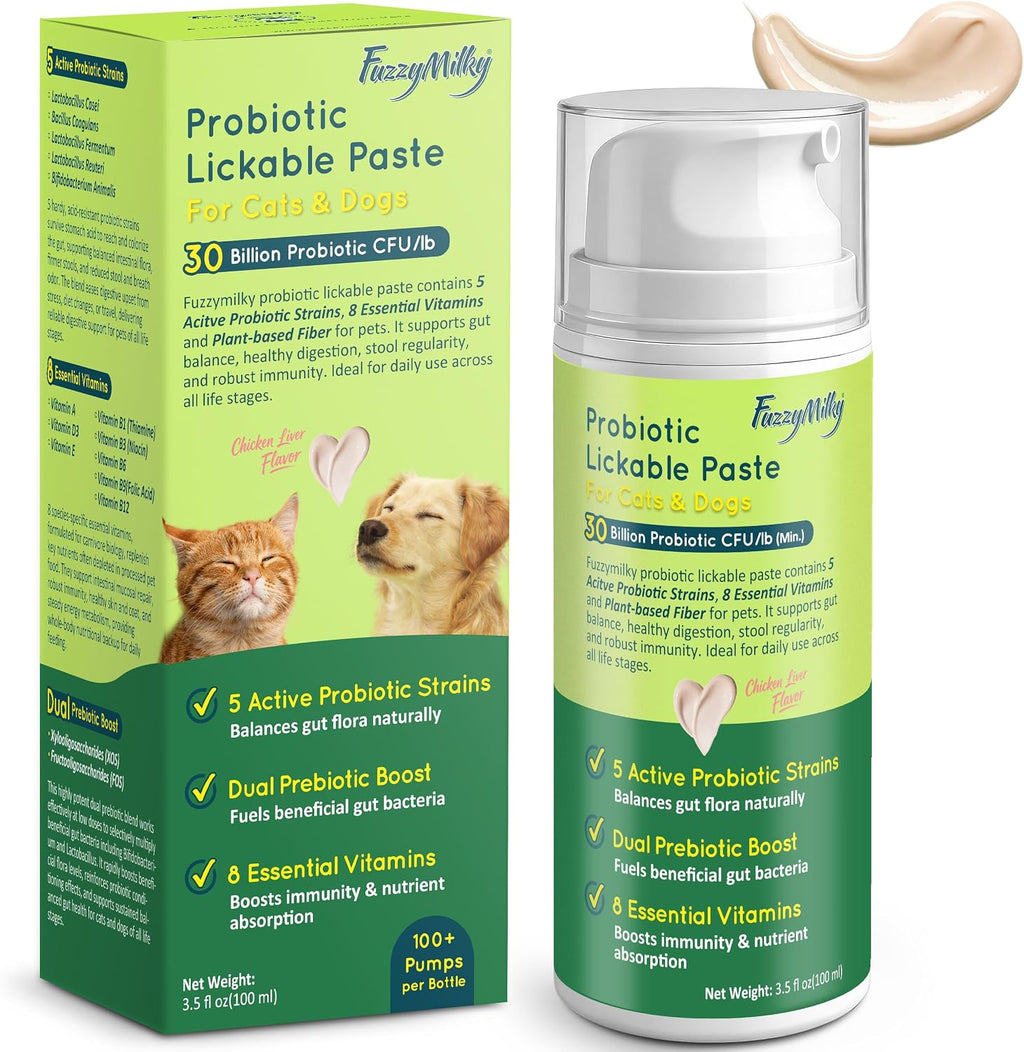 Lickable Cat Probiotic Treats, Daily Gut, Digestive Health & Immune Support