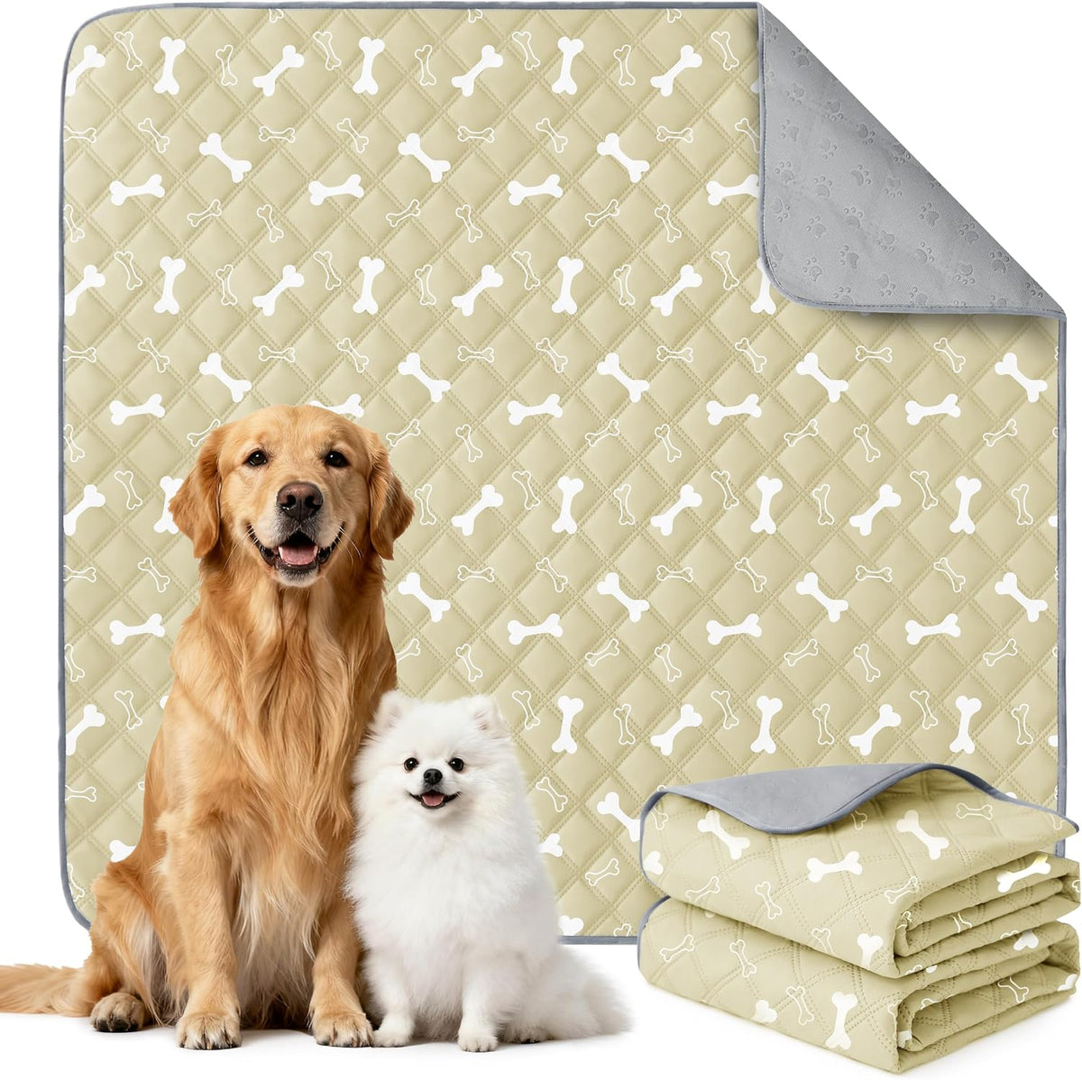 Eterish Washable Pee Pads for Dogs Large/Extra Large 36'' x 41'' 2 Pack | Reusable Absorbent Pet Puppy Dog Training Pads Non-Slip, Waterproof Whelping Potty Pads for Dogs Leak-Proof