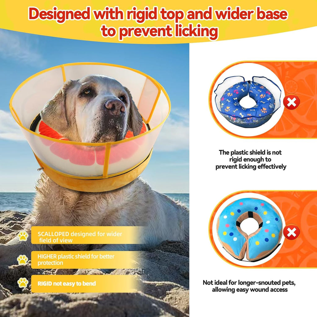 Upgraded Inflatable Dog Cone Collar to Stop Licking, Soft Dog Donut Collar