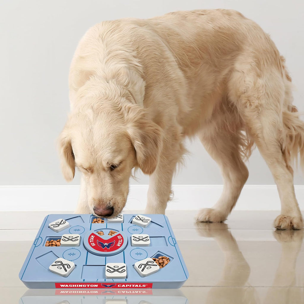 Pets First NHL Washington Capitals Large Puzzle Toy, New Size, Interactive Dog Treat & Slow Feeding Toy