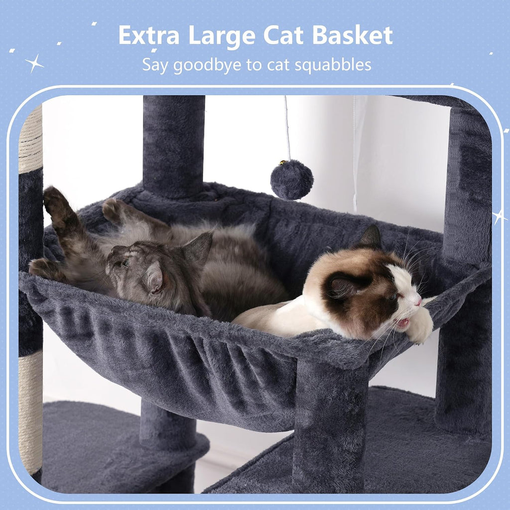 Hey-brother Cat Tree Tower with Multi-Level Duty Scratching Posts, 0MPJ039G