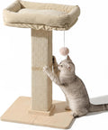 FUKUMARU Retro-Style Cat Scratching Post with Perch for Indoor Adult Cats