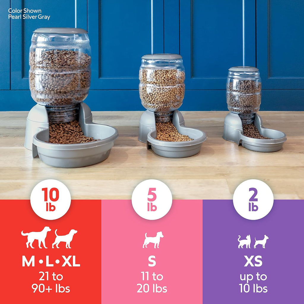 Petmate Replendish Gravity Dog Feeder, 5lbs, Microban Antimicrobial Base