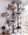 Heybly Cat Tree, 74.8-Inch Spacious & Tall Cat Tower for Large Cats HCT062W