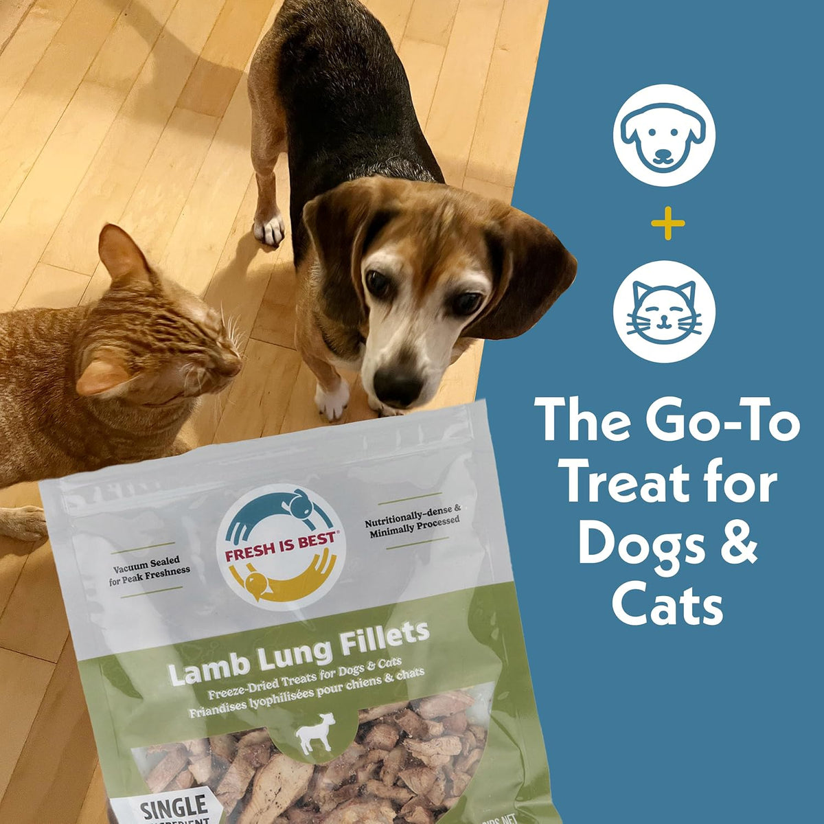 Fresh Is Best Lamb Lung Fillets Freeze Dried Dog Treats for Cats & Dogs
