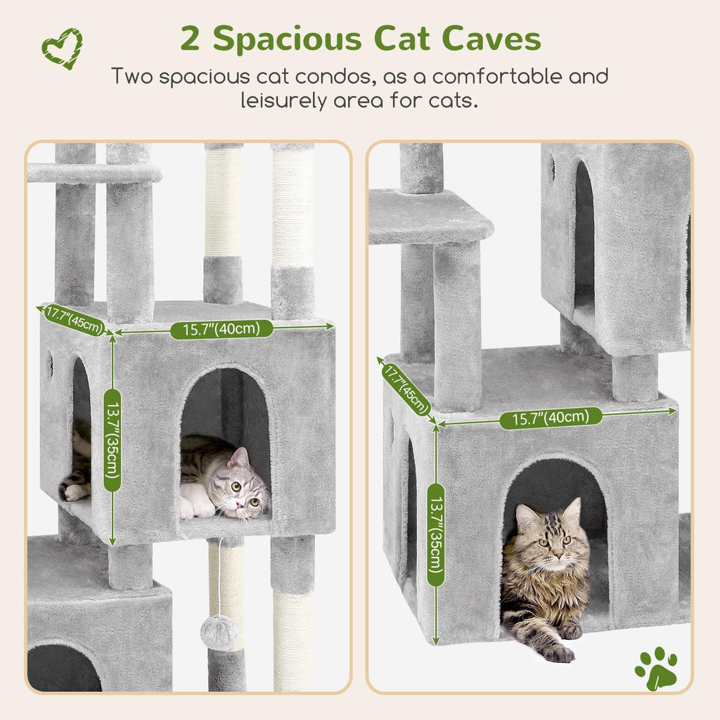 Globlazer Heavy Duty Cat Trees for Big Cats Maine Coon, F61, Cloud Grey