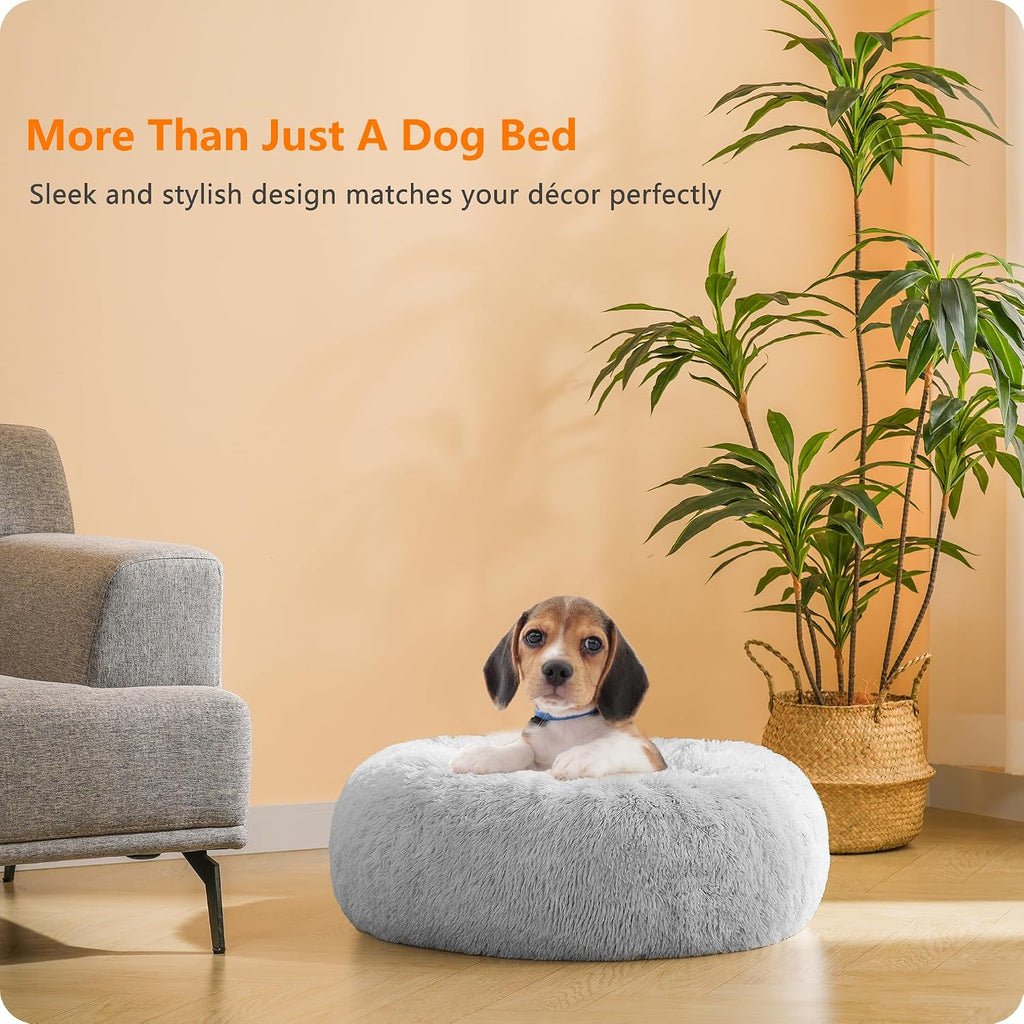 Dwanton Orthopedic Small Donut Dog Bed & Cat Bed, Gel Memory Foam, 24"