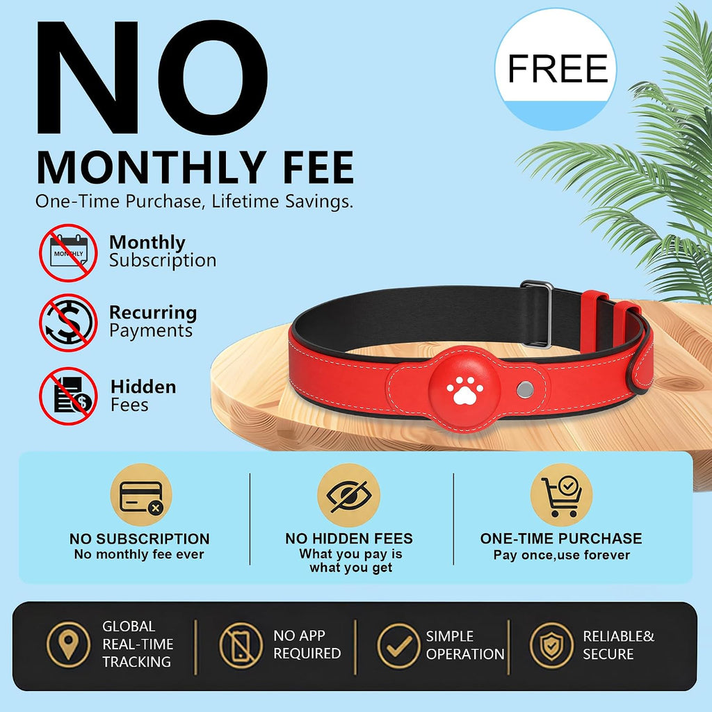 GPS Tracker for Dogs, Dog GPS Tracker, Pet Location Tracker with Collar, Real-Time Tracking, No Monthly Fee or Subscription, Waterproof, 365-Day Long Battery Life, Dog Tracking Device, iOS & Android