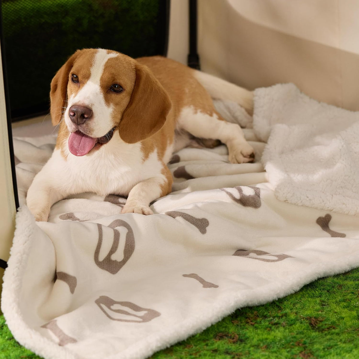 Bedsure Waterproof Dog Blankets for Large Dogs - 40"X50", Beige