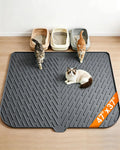 Cat Litter Mat, 47" x 37" Extra Large Cat Litter Box Mat, Silicone Waterproof Litter Trapping Mat for Scatter Control Soft on Kitty Paws Non-Slip Easy to Clean (Dark Grey) | Waterproof Litter Trapping Mat for Scatter Control, Soft on Cat Paws Non-Slip ...