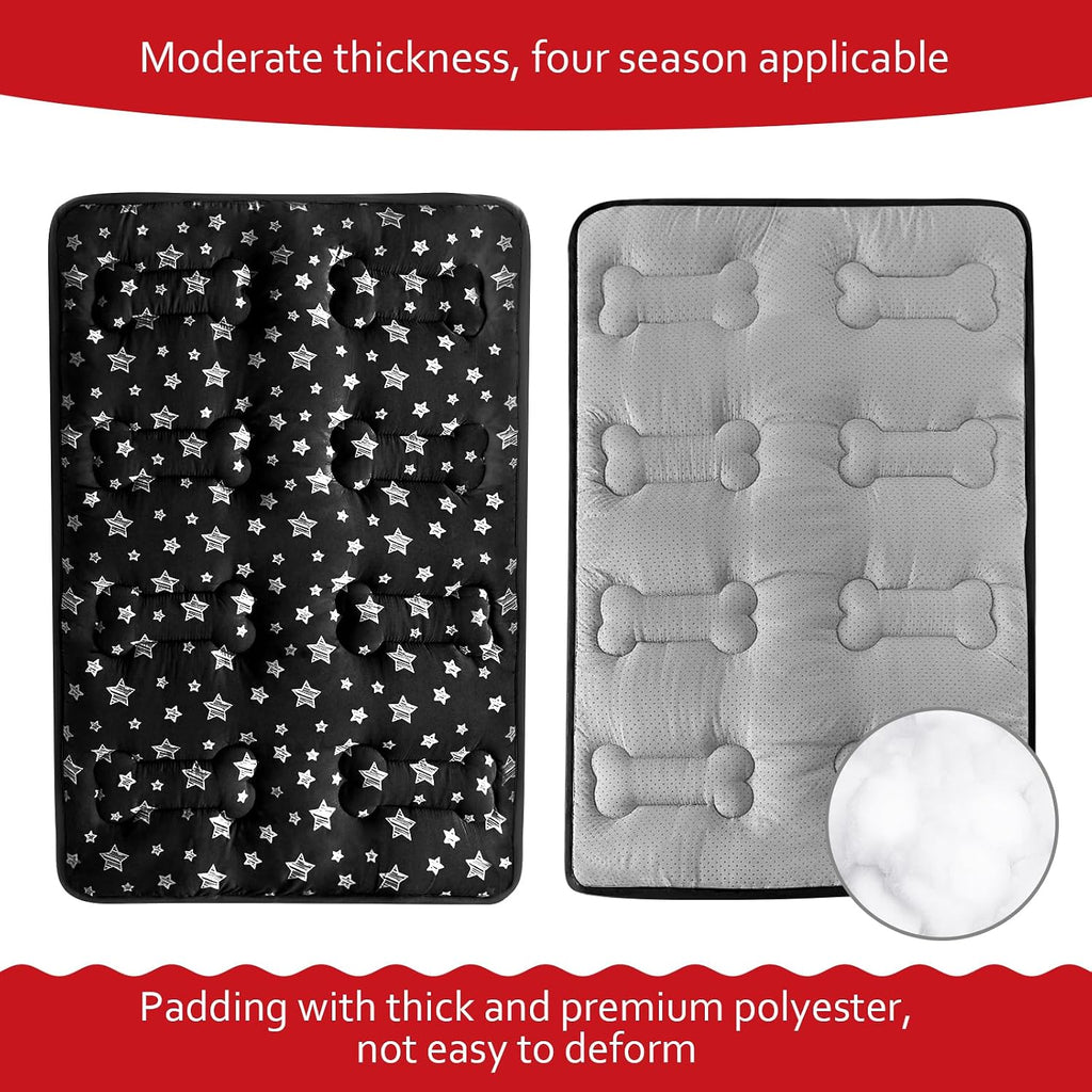 Dog Crate Pad Mat (48" X 30"), Soft Dog Bed Mat with Cute Prints