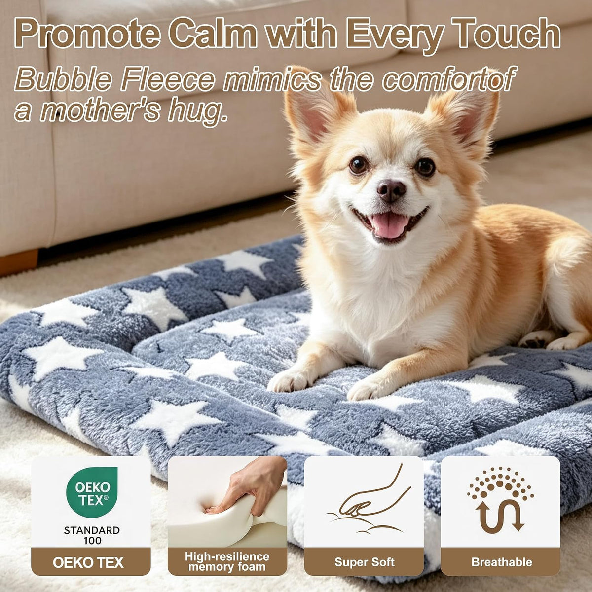 Dog Bed Mat, Reversible Crate Pads for Small/Medium/Large Dogs & Cats