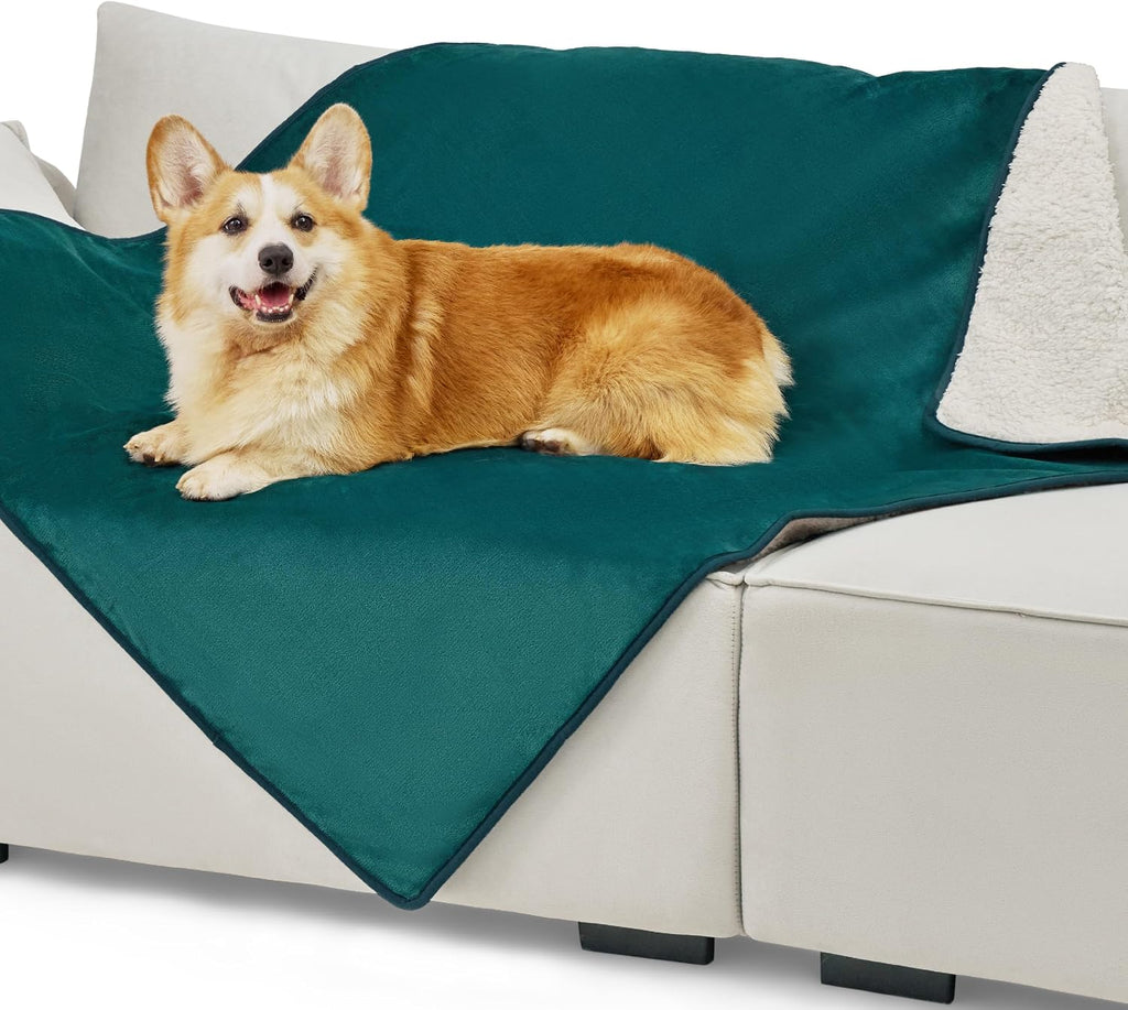 Bedsure Waterproof Dog Blankets for Large Dogs Sherpa Fleece Throw, 40X50