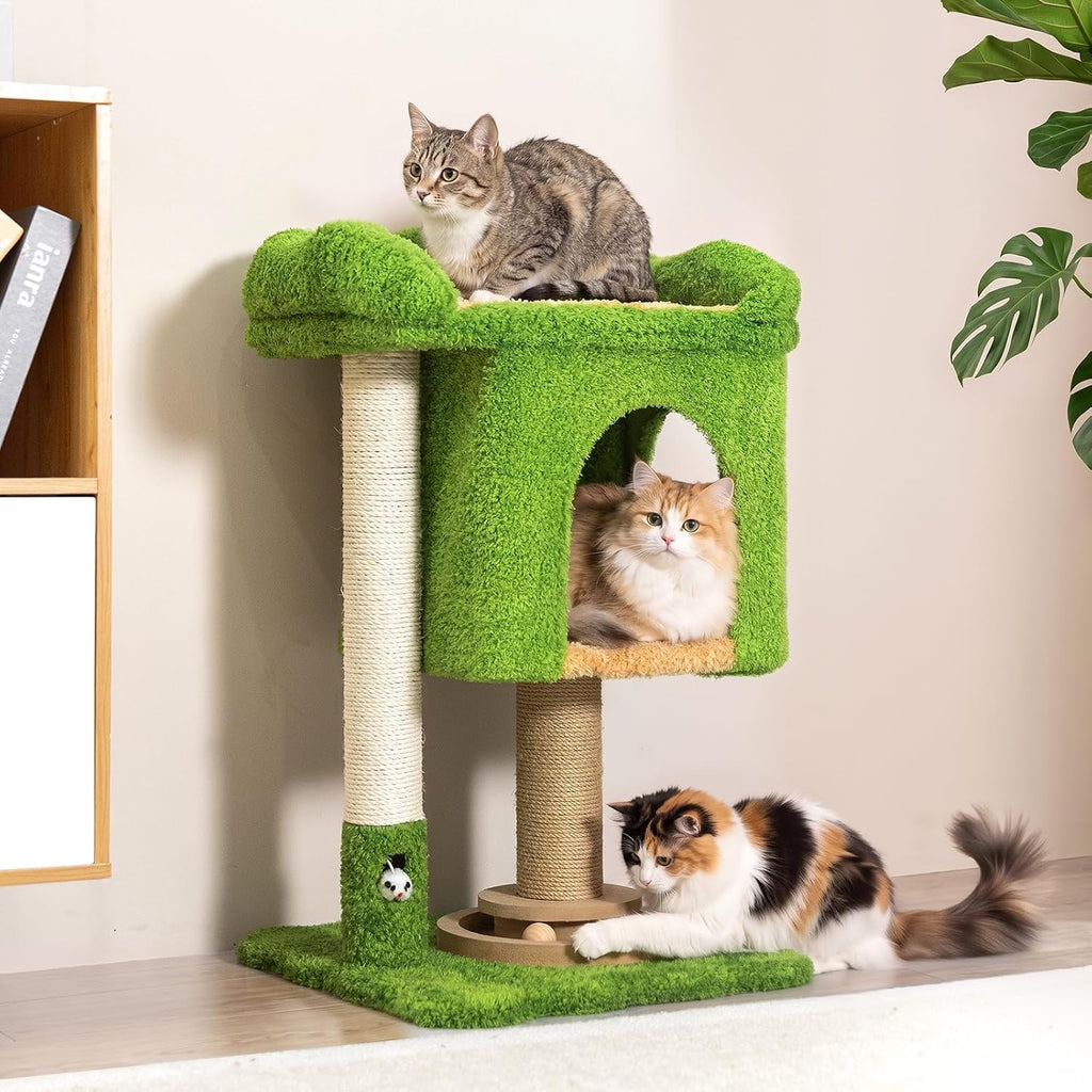 WOOCHPET Cat Tree with Sisal Scratching Posts and Cat Toys for Indoor Kittens