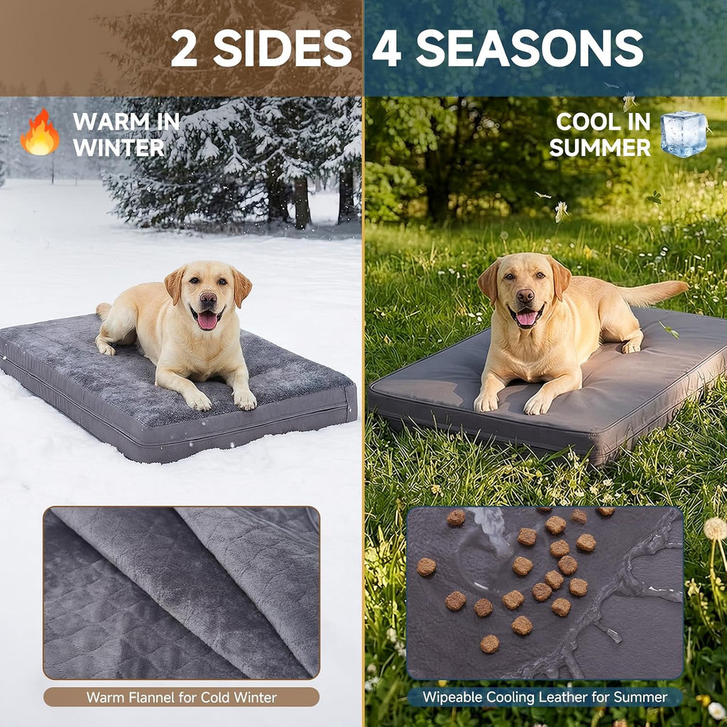 XXXL Waterproof Dog Bed for Crate, Washable Reversible Large Pads, 53x36