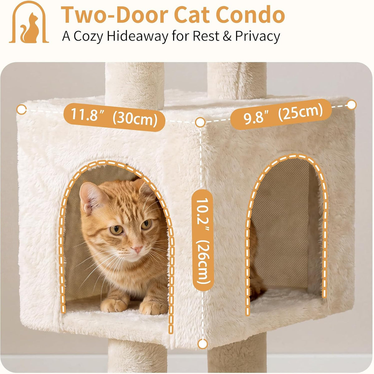 Heybly Cat Tree, 39" Tower with All-Sisal Wrapped Scratching Post HCT006SM
