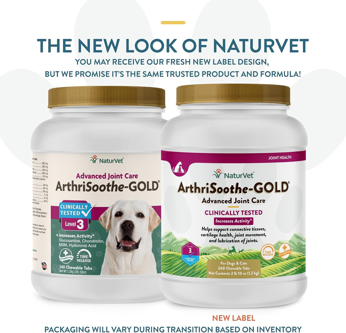 NaturVet Clinically Tested ArthriSoothe-Gold Level 3 Advanced - 240 ct
